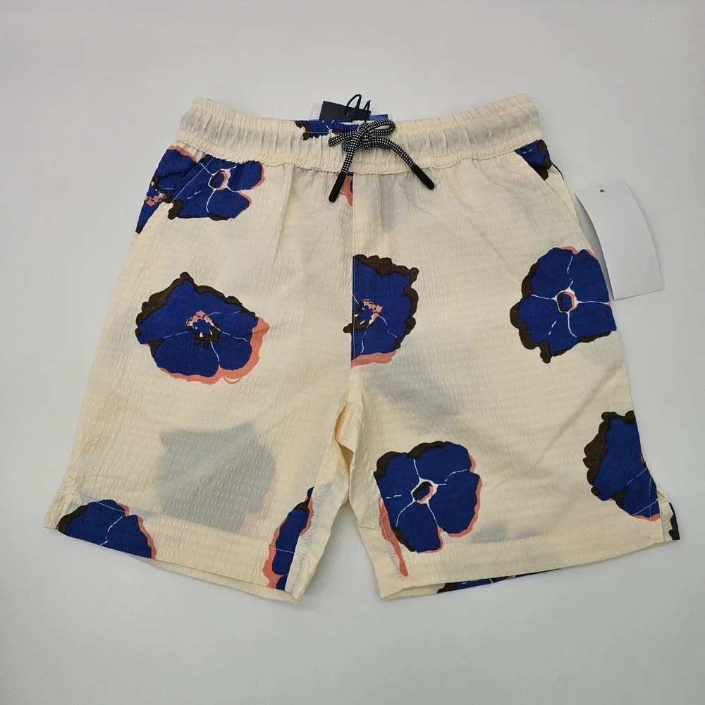 Sovereign Code Kids Boys Shorts Floral Seersucker Swim Beach Trail Birch S 7/8